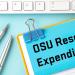 Illustration of pens and a clipboard with words on paper that say OSU Research Expenditures.